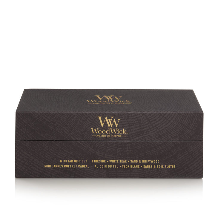 Deluxe Cadeauset – 3x Mini Geurkaarsen - Houtig