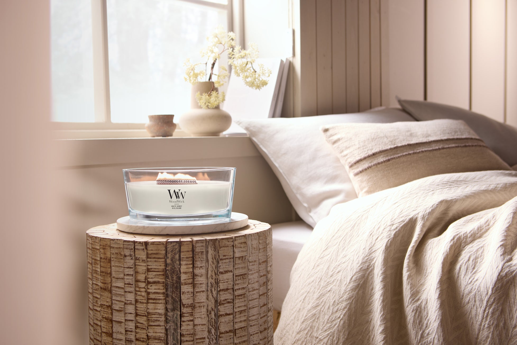 White Honey Ellipse Scented Candle
