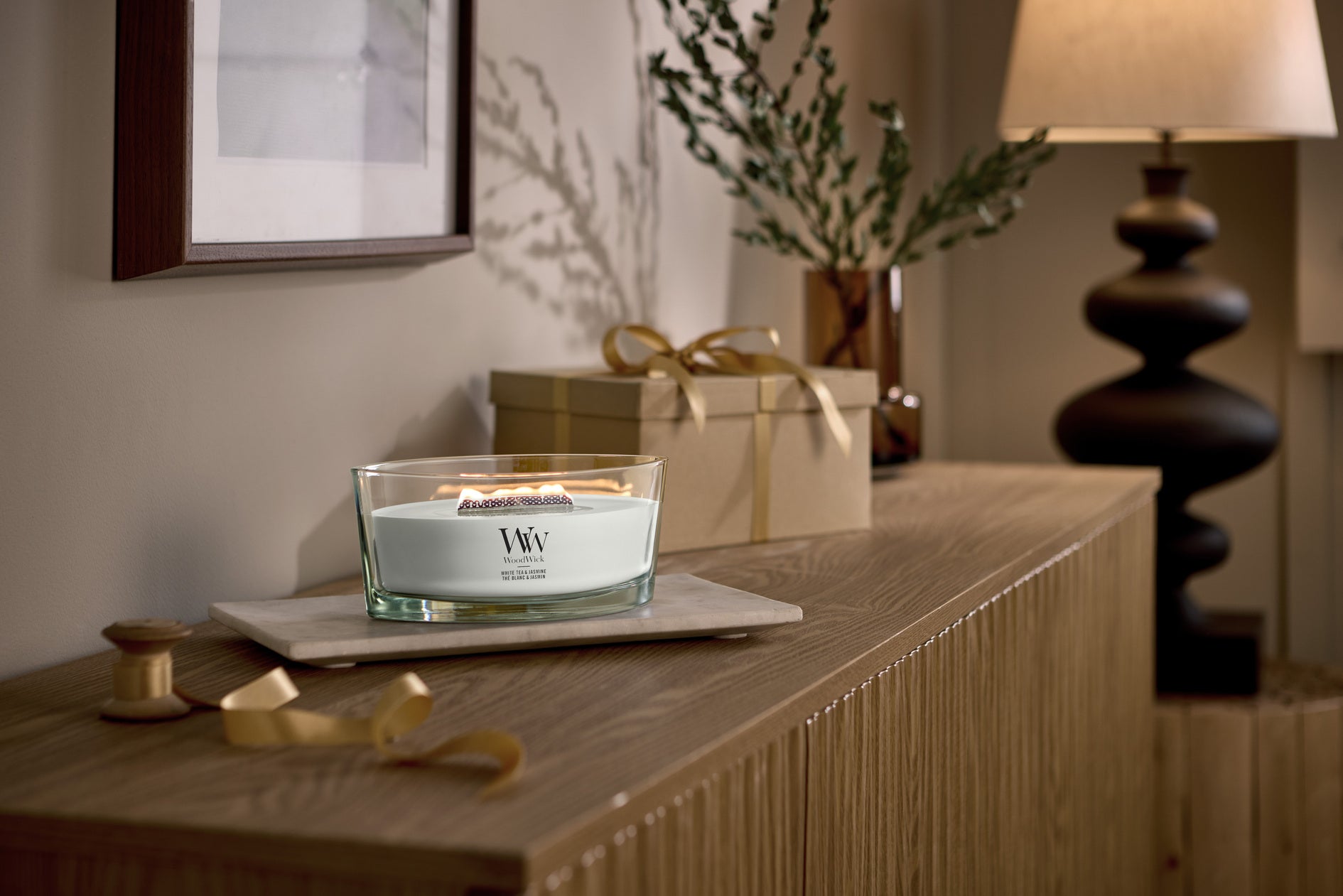 White Tea & Jasmine Ellipse Geurkaars