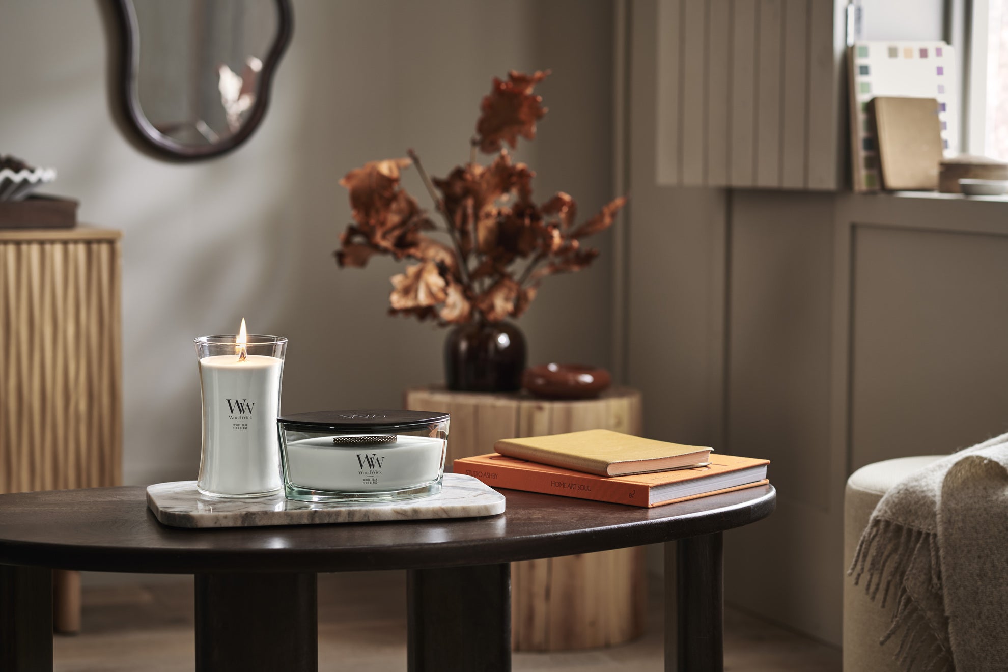 White Teak Mini Scented Candle