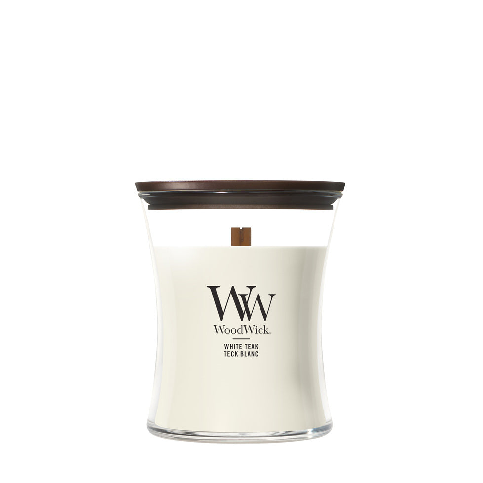 White Teak Medium Scented Candle